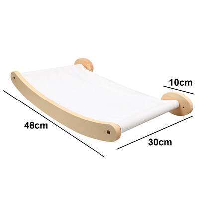 1 τεμάχιο Έπιπλα ραφιού επιτοίχιας γάτας Ξύλινο κρεβάτι γάτας και γρατσουνιά με σκαλοπάτια σκάλας αναρρίχησης για παιχνίδι και ξεκούραση γατών