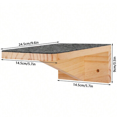 1 τεμάχιο Έπιπλα ραφιού επιτοίχιας γάτας Ξύλινο κρεβάτι γάτας και γρατσουνιά με σκαλοπάτια σκάλας αναρρίχησης για παιχνίδι και ξεκούραση γατών
