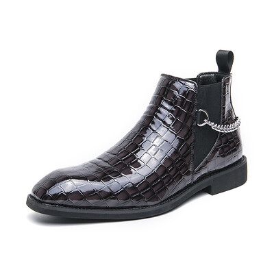 Ghete Chelsea Golden Sapling pentru bărbați, la modă, din piele, pantofi confortabili pentru bărbați, ocazional de afaceri, pentru petrecere a timpului liber, pantof elegant