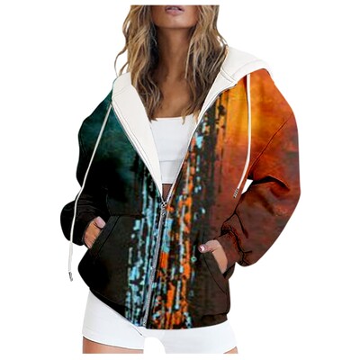 Pulovere pentru femei pentru toamnă și iarnă, pentru doamne, cu gât rotund, cu mânecă lungă, imprimeu, pentru femei, cu fermoar, tunică, jachetă din lână.