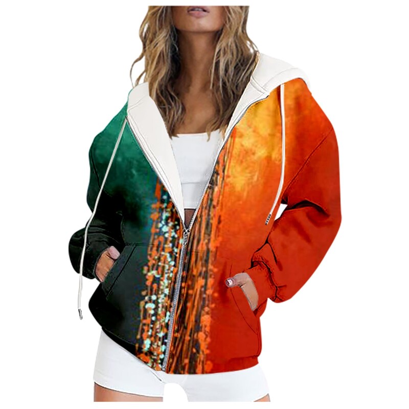 Pulovere pentru femei pentru toamnă și iarnă, pentru doamne, cu gât rotund, cu mânecă lungă, imprimeu, pentru femei, cu fermoar, tunică, jachetă din lână.