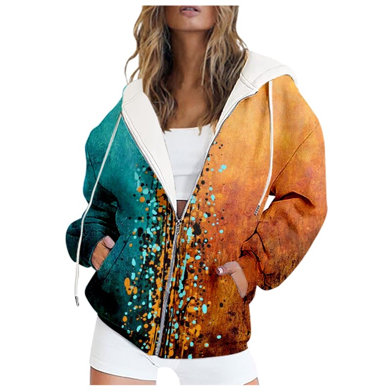 Pulovere pentru femei pentru toamnă și iarnă, pentru doamne, cu gât rotund, cu mânecă lungă, imprimeu, pentru femei, cu fermoar, tunică, jachetă din lână.