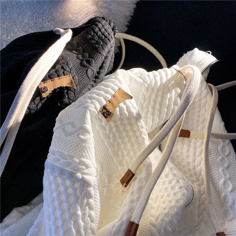 Ženski proljetni i jesenski novi kardigan s kapuljačom Modni dizajn Lazy Zipper Pocket Panel Labava ležerna svestrana majica s dugim rukavima