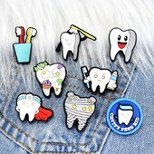 1Gb Smieklīga multfilma Mīlestības Zobu dizains PVC Emalja Piespraude Modes Personība Augļu Zobu Žetons Pin Mētelis Aksesuāri Rotaslietas