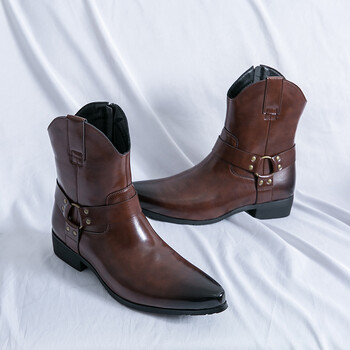 Φθινοπωρινή μόδα Western Horse Μπότες Long Boots Business Boots High Top Point Toe Boots Ανδρικά πολυτελή δερμάτινα μποτάκια στον αστράγαλο ταχυδρομείο