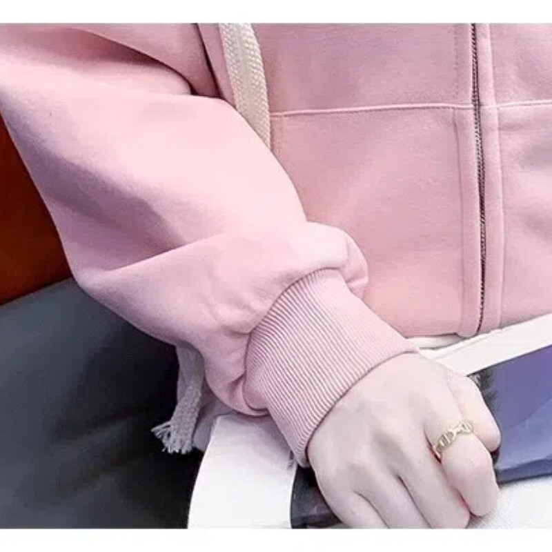 Proljeće Jesen Ženska odjeća Jednobojna vezica Zatvarač Lanterna s kapuljačom Dugi rukavi Džepovi Kardigan Majice s kapuljačom Sport Ležerne majice