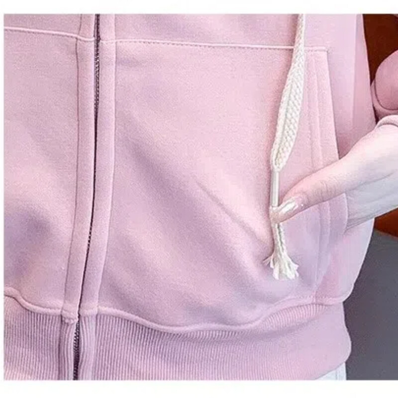 Proljeće Jesen Ženska odjeća Jednobojna vezica Zatvarač Lanterna s kapuljačom Dugi rukavi Džepovi Kardigan Majice s kapuljačom Sport Ležerne majice