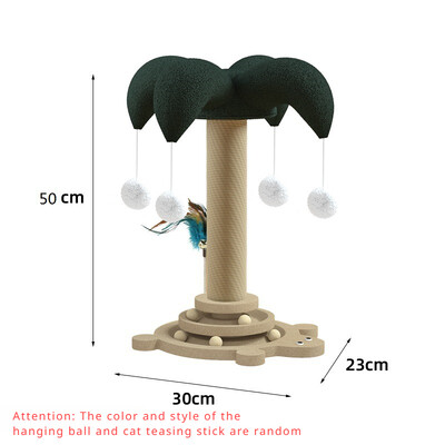 Cat Self Hi Μασίφ ξύλο γάτα Περιστρεφόμενο τραπέζι γάτας γρατσουνιστών κολόνα γρατσουνίσματος γάτας Ανθεκτικό παιχνίδι για γάτα Σιζάλ Πλαίσιο ερπυσμού γάτας