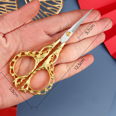 Vintage olló rozsdamentes acél európai virágmintás retro varrás kézimunka keresztszemes hímzés szabó olló