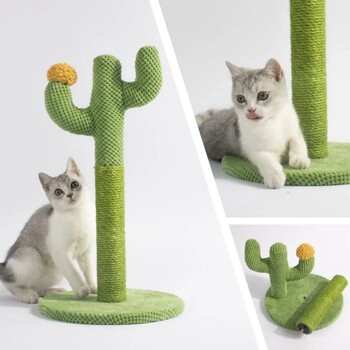 Cactus Cat Scratching Board Scraper Cat Cactus for Young and Ενήλικες γάτες Πλαίσιο αναρρίχησης γάτας Διαδραστικό παιχνίδι γρατσουνίσματος για γατάκια