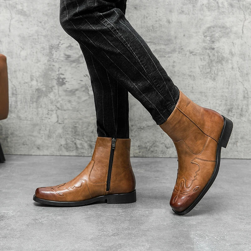 Western Cowboy Boots Ανδρικά Γνήσιο Δέρμα Ανδρικά Παπούτσια Chelsea Boots Ανδρικά Ανδρικά Μποτάκια Μάρτιν Ανδρικά παπούτσια εξωτερικού χώρου