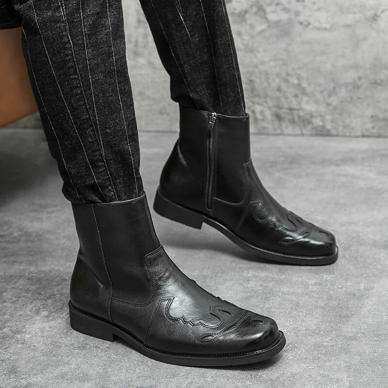 Western Cowboy Boots Ανδρικά Γνήσιο Δέρμα Ανδρικά Παπούτσια Chelsea Boots Ανδρικά Ανδρικά Μποτάκια Μάρτιν Ανδρικά παπούτσια εξωτερικού χώρου