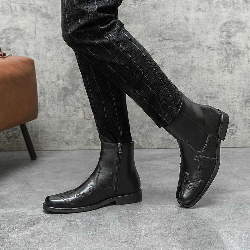 Western Cowboy Boots Ανδρικά Γνήσιο Δέρμα Ανδρικά Παπούτσια Chelsea Boots Ανδρικά Ανδρικά Μποτάκια Μάρτιν Ανδρικά παπούτσια εξωτερικού χώρου