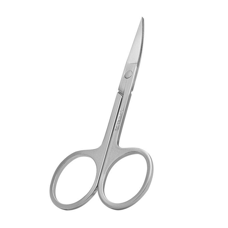 FUNMIX Trimer za obrve Mašina za šišanje dlaka u nosu Okrugla glava sa šiljatim laktom Visokokvalitetne škare za uljepšavanje od nehrđajućeg čelika Alat za šminkanje