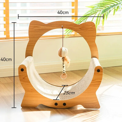 Ξύλινο ξύλινο παιχνίδι γάτας Ξυστό για γάτες Φωλιά γάτας Κυματοειδές χαρτί Ανθεκτικό στις γρατσουνιές Πολυλειτουργικό ξύστρα για γάτες