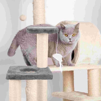 Πλαίσιο αναρρίχησης Cat Tree Integrated Scratcher Kitten Αξιολάτρευτο στύλος γρατσουνίσματος 40x20cm Ανθεκτικό στη φθορά κοντάρι ανοιχτό γκρι