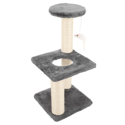 Cadru de cățărat pentru arbore de pisici Scăzător pentru pisoi integrat Adorabil Decorează Stâlp de zgâriat 40x20cm Stâlp rezistent la uzură Gri deschis