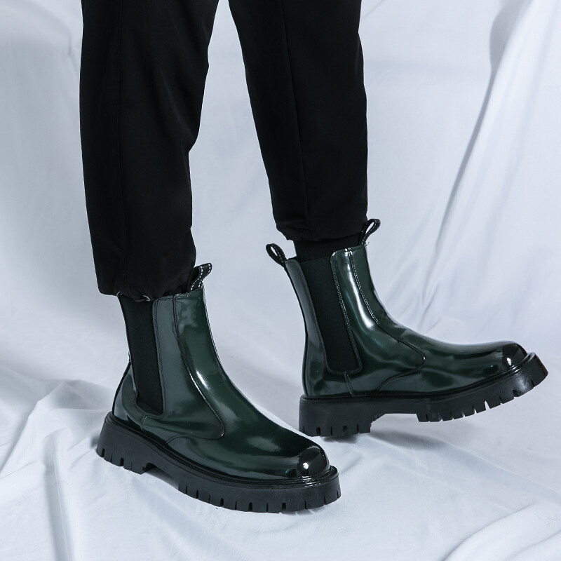 Κλασικές μπότες Chelsea ανδρικές μπότες PU με ελαστική ζώνη μονόχρωμες επαγγελματικές επαγγελματικές επίσημες ανδρικές μπότες