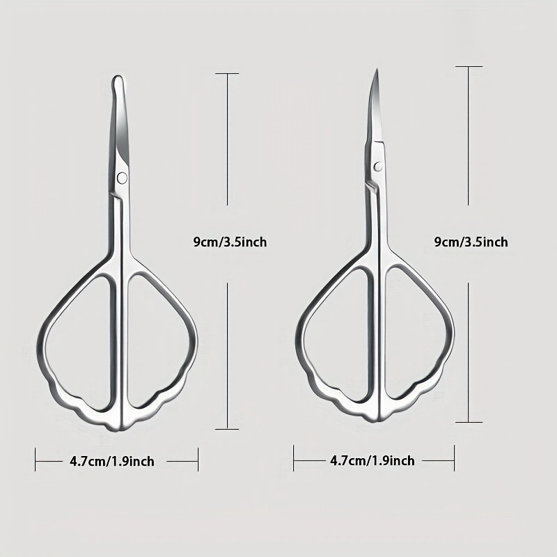 Professzionális pillangó alakú szemöldök olló - Rozsdamentes acél kutikula és orrszőrvágó arcszőrtelenítéshez