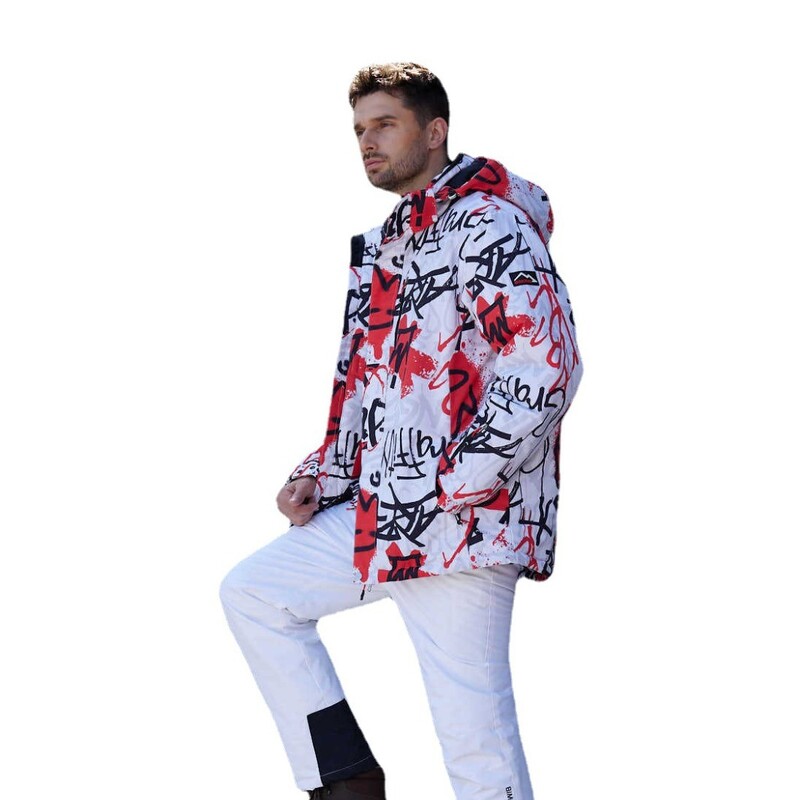 Slēpošanas kostīmu jaka ar vienu dēli un dubulto dēli, sabiezināts slēpošanai brīvā dabā, palielināts gan vīriešiem, gan sievietēm