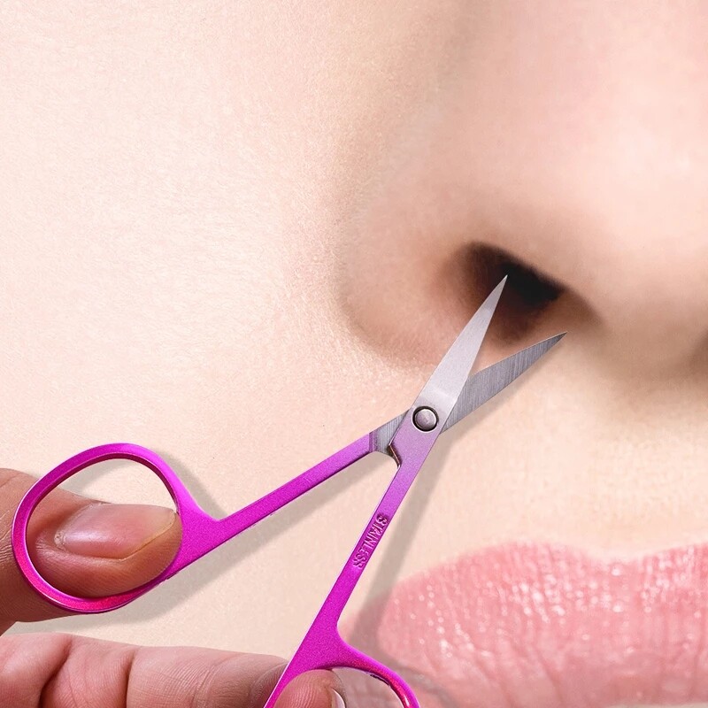 1 buc. Instrumente pentru unghii din oțel inoxidabil pentru sprâncene, nas, foarfece pentru păr, manichiură, tundere facială, pensetă, machiaj, instrument de frumusețe