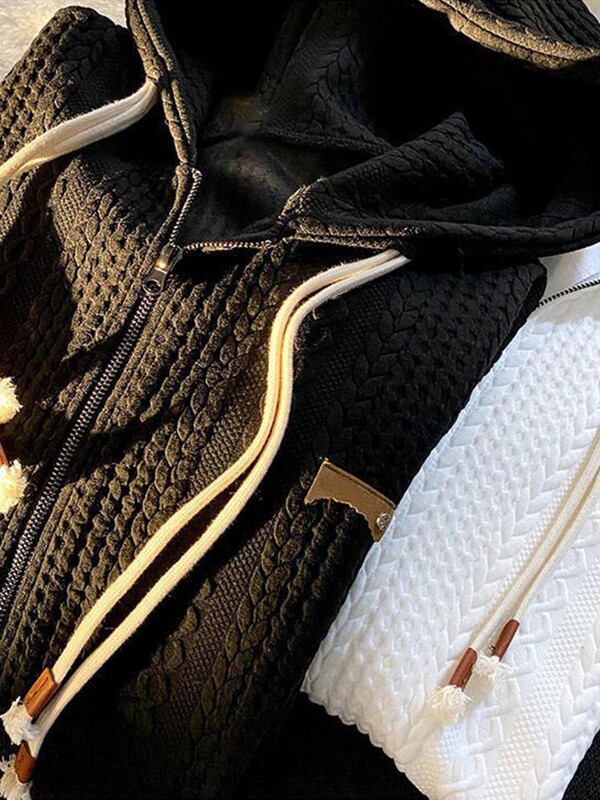 Proljetne majice s kapuljačom na patentni zatvarač Ženska ulična odjeća Kardigan dugih rukava Gornja tkanina Ženske slobodne majice s patentnim zatvaračem, starinski džep