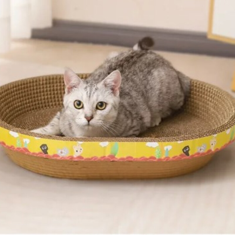 Daska za grebanje mačaka Igračke za brušenje kandži Ovalno gnijezdo za mačke otporno na habanje od valovitog papira