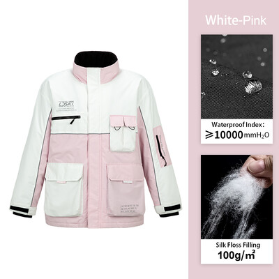 Jachetă de schi LDSKI, femei, bărbați, îmbrăcăminte termică, jachetă de vânt, impermeabilă, buzunare de munte, costum de iarnă, haină de zăpadă, îmbrăcăminte pentru snowboard.