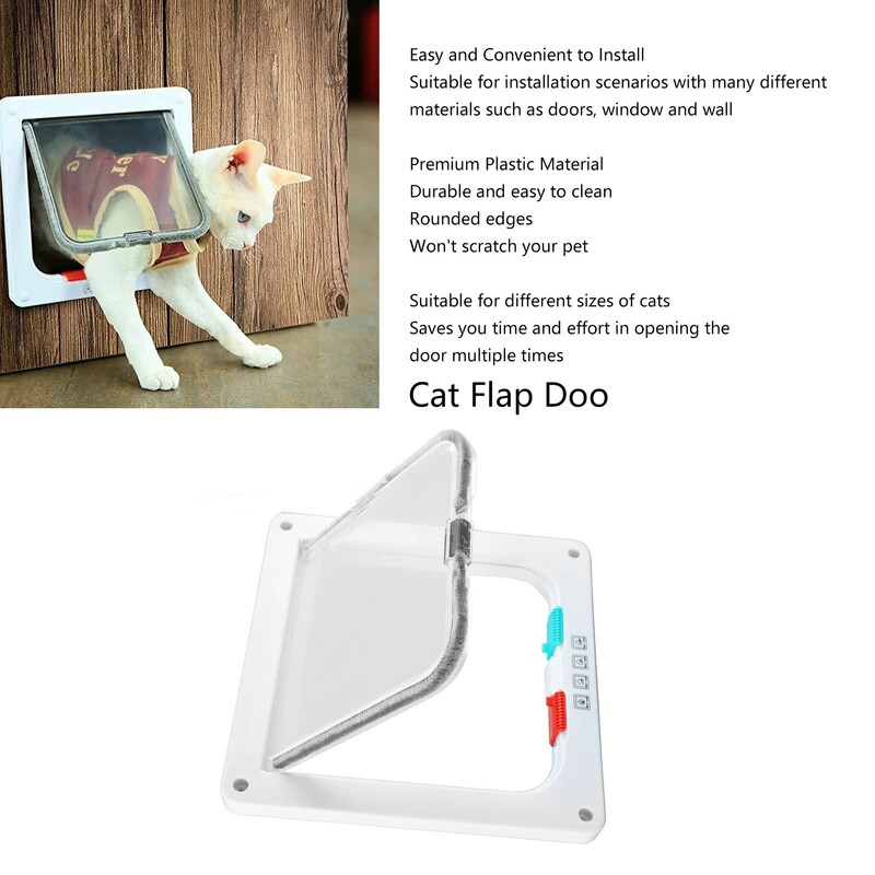 Kačių atvartų durys, rakinamos, mažai triukšmingos vidinės išorinės kačiuko durelės, skirtos langui