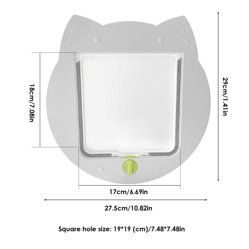 Vrata za mačke Unutarnja vrata Vrata za pse sa zaključavanjem u 4 smjera Vrata za mačke otporna na vremenske uvjete Unutarnja vrata za mačke s mačjim oblikom za vježbu