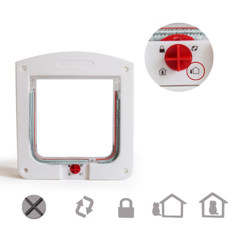 Valdomos naminių gyvūnėlių įėjimo ir išėjimo durys katės saugios angos durys naminiams gyvūnėliams S dydis Balta