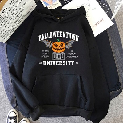 Halloween Town Pumpkin Party Hoodies Muški široki ležerni puloveri Udobni modni Jesen Zimski Sweatshirts Flis Muški Hoodie