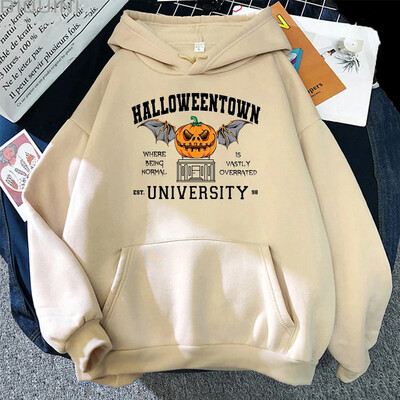 Halloween Town Pumpkin Party Hoodies Muški široki ležerni puloveri Udobni modni Jesen Zimski Sweatshirts Flis Muški Hoodie