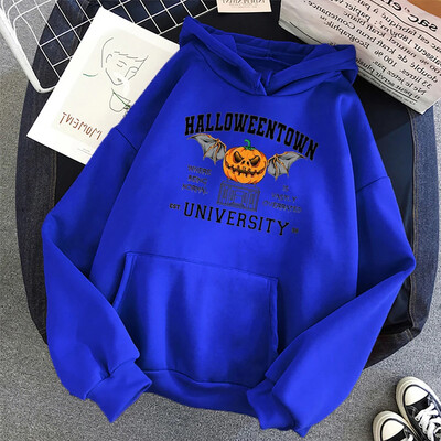 Halloween Town Pumpkin Party Hoodies Muški široki ležerni puloveri Udobni modni Jesen Zimski Sweatshirts Flis Muški Hoodie
