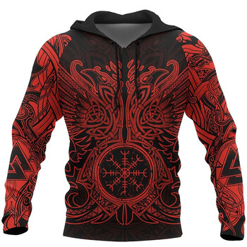 Мъжки качулки Vikings eagle Tattoo Fashion Animal pattern 3D Printed Style Casual Harajuku Hip Hop Pullover Oversized Sudaderas