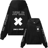 Xplr Hoodie Sam and Colby Chainlink Merch Μπλούζα με στάμπα σε σχήμα καρδιάς, ανδρικό γυναικείο μακρυμάνικο πουλόβερ