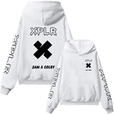 Xplr Hoodie Sam and Colby Chainlink Merch Μπλούζα με στάμπα σε σχήμα καρδιάς, ανδρικό γυναικείο μακρυμάνικο πουλόβερ