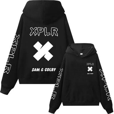 Xplr Hoodie Sam and Colby Chainlink Merch Μπλούζα με στάμπα σε σχήμα καρδιάς, ανδρικό γυναικείο μακρυμάνικο πουλόβερ