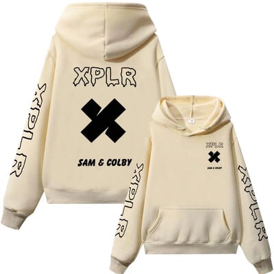Xplr Hoodie Sam and Colby Chainlink Merch Μπλούζα με στάμπα σε σχήμα καρδιάς, ανδρικό γυναικείο μακρυμάνικο πουλόβερ