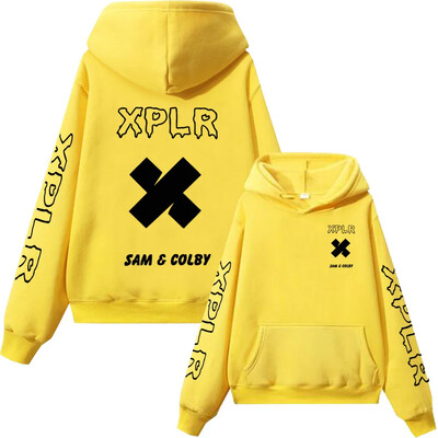 Xplr Hoodie Sam and Colby Chainlink Merch Μπλούζα με στάμπα σε σχήμα καρδιάς, ανδρικό γυναικείο μακρυμάνικο πουλόβερ