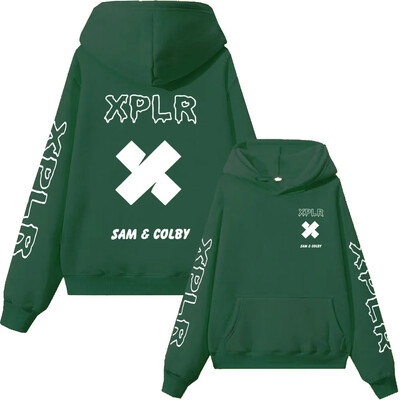 Xplr Hoodie Sam and Colby Chainlink Merch Μπλούζα με στάμπα σε σχήμα καρδιάς, ανδρικό γυναικείο μακρυμάνικο πουλόβερ