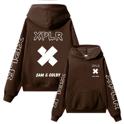 Xplr Hoodie Sam and Colby Chainlink Merch Μπλούζα με στάμπα σε σχήμα καρδιάς, ανδρικό γυναικείο μακρυμάνικο πουλόβερ