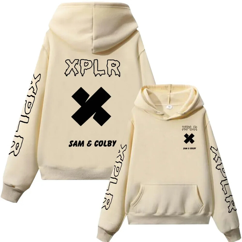 Xplr Hoodie Sam and Colby Chainlink Merch Μπλούζα με στάμπα σε σχήμα καρδιάς, ανδρικό γυναικείο μακρυμάνικο πουλόβερ