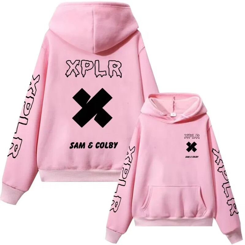 Xplr Hoodie Sam and Colby Chainlink Merch Μπλούζα με στάμπα σε σχήμα καρδιάς, ανδρικό γυναικείο μακρυμάνικο πουλόβερ