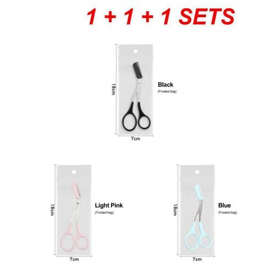 2/3/4SETS Antakių žirklės Profesionalios siuvimo žirklės Antakių formavimo įrankis Makiažo įrankiai Antakių skutimosi peilis