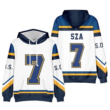 Рапър SZA JERSEY SOS 3D принт Мъжко яке Яке с цип с тънка стойка Яке с цип Мъжки анцузи Streetwear Хип-хоп суичър с качулка