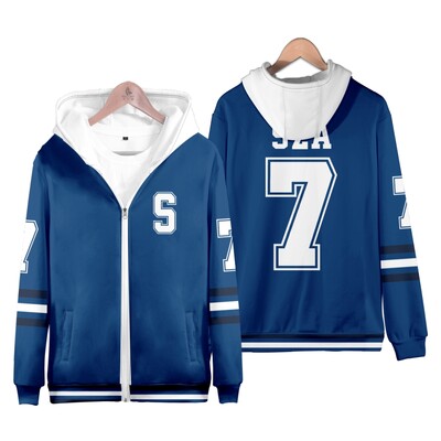 Reper SZA JERSEY SOS 3D Print Muška jakna Uska jakna sa stojećim ovratnikom i patentnim zatvaračem Muška trenirka Ulična Hip Hop majica s kapuljačom