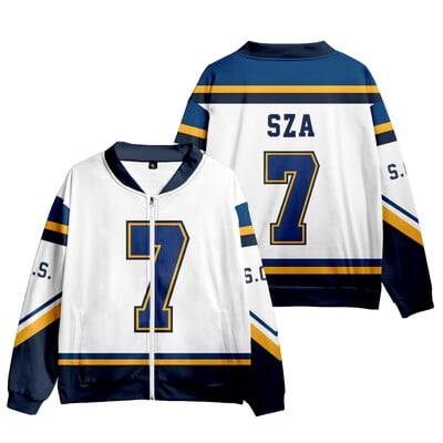 Reper SZA JERSEY SOS 3D Print Muška jakna Uska jakna sa stojećim ovratnikom i patentnim zatvaračem Muška trenirka Ulična Hip Hop majica s kapuljačom