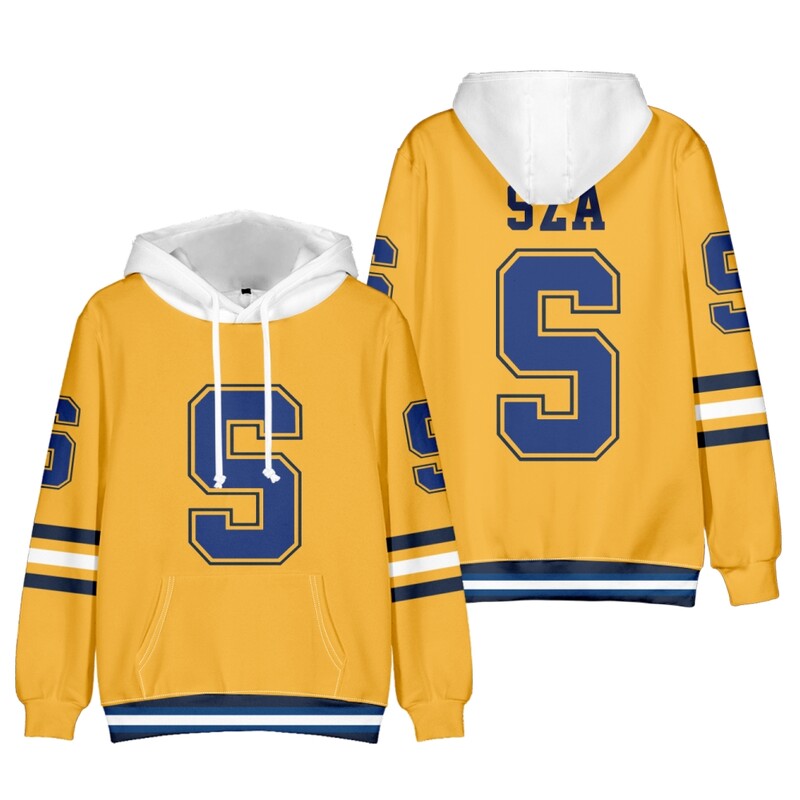 Reper SZA JERSEY SOS 3D Print Muška jakna Uska jakna sa stojećim ovratnikom i patentnim zatvaračem Muška trenirka Ulična Hip Hop majica s kapuljačom