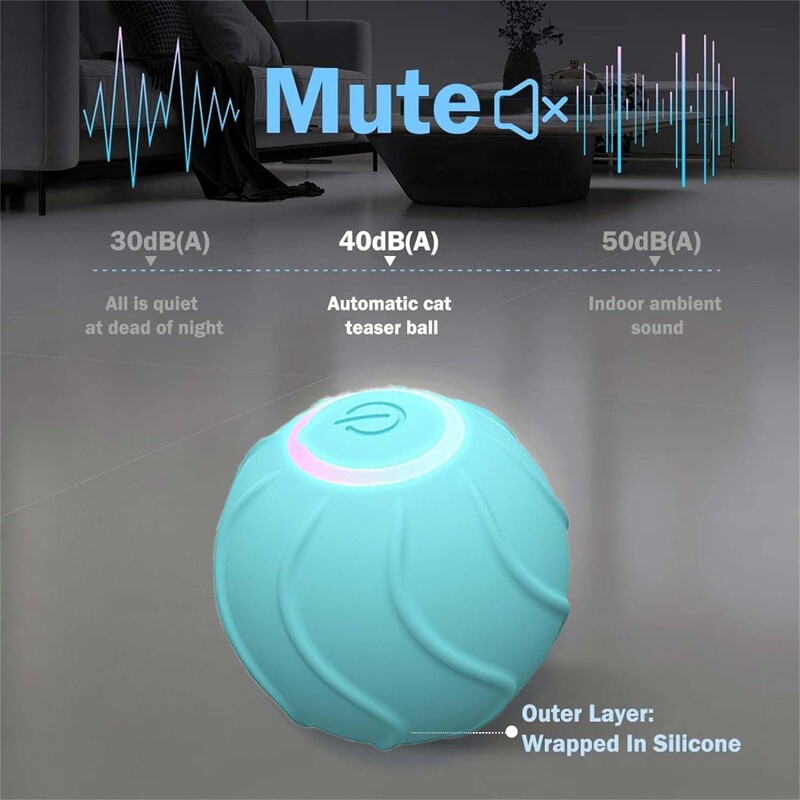 Inteliģenta interaktīva kaķu rotaļlieta Powerball 2.0 Kaķu rotaļlieta Viedā kaķa bumba mazina garlaicību Pret sakodienu Kluss pavadonis piesaista kaķus
